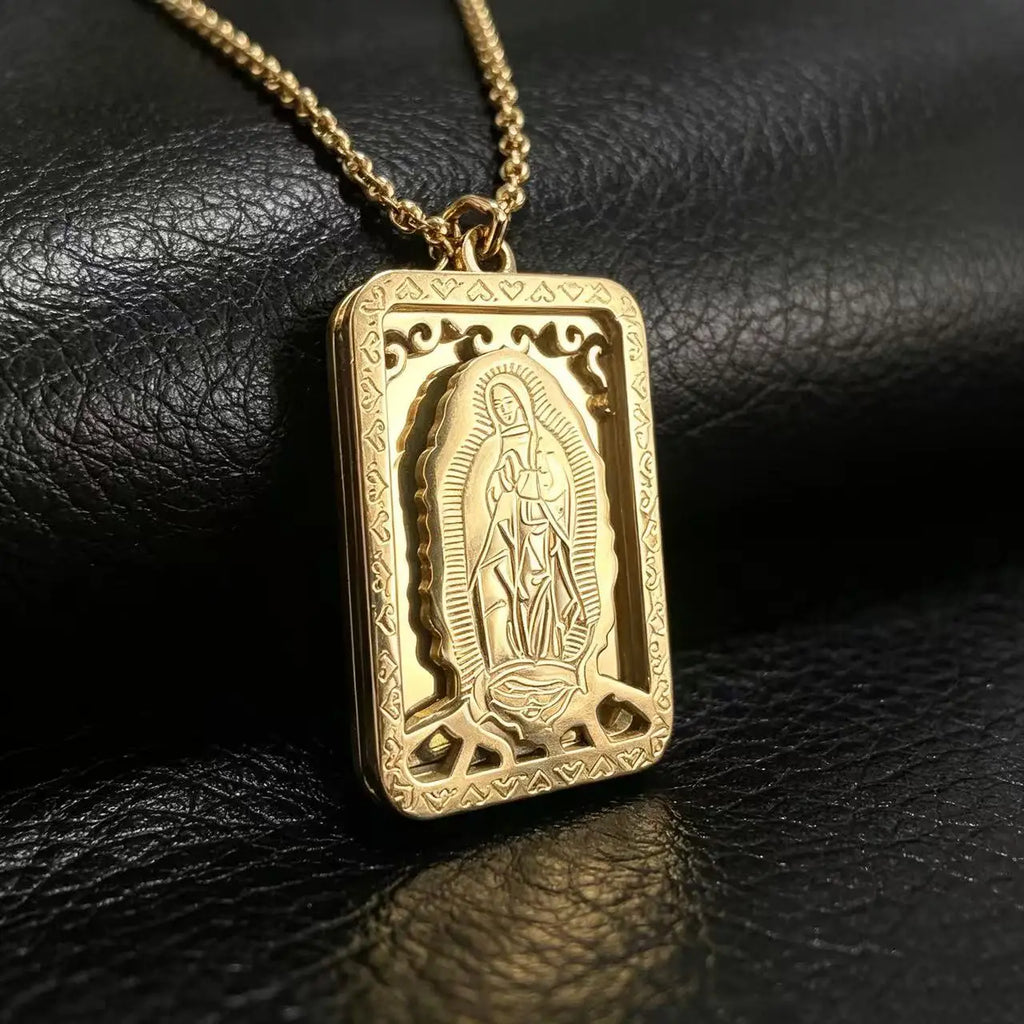 Virgin Mary Stainless Steel Pendant Necklace