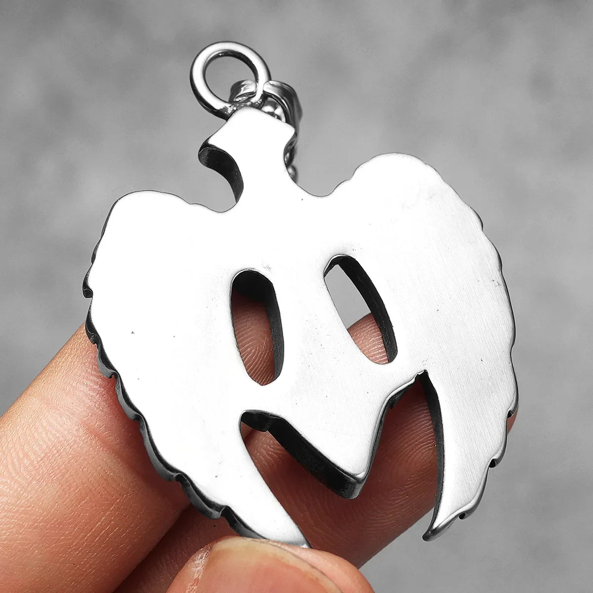 Angel Wing Cross Pendant — Stainless Steel