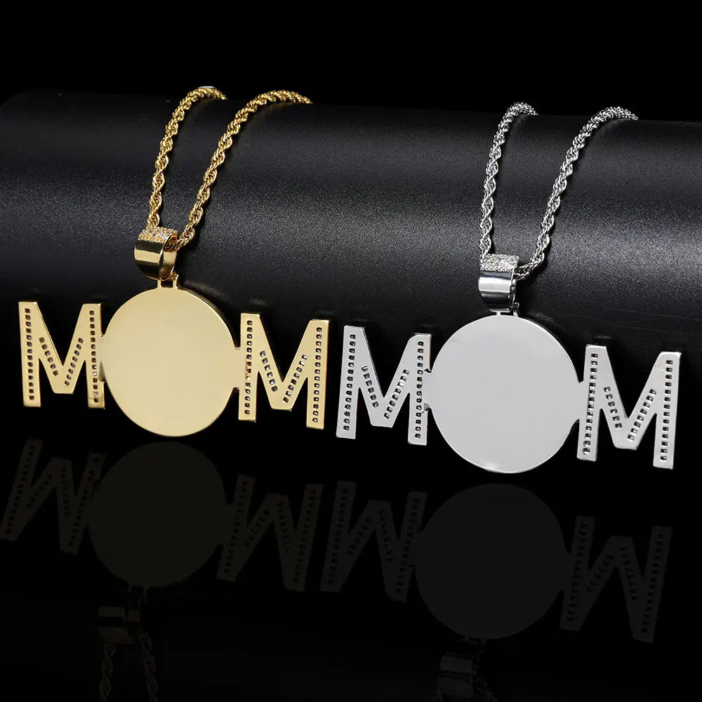 Iced Out Photo Pendant Necklace Memory