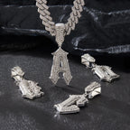 Fashion Shining A-Z Letter Pendant Zircon Inlaid Charm Necklace 26 Initial Alphabet Name Clavicle Chain Party Jewelry Gift
