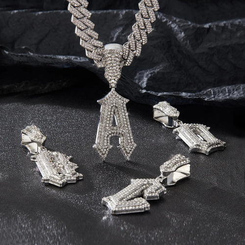 Fashion Shining A-Z Letter Pendant Zircon Inlaid Charm Necklace 26 Initial Alphabet Name Clavicle Chain Party Jewelry
