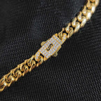 Gold Cuban Chain Necklace Iced Out 8MM Diamond Clasp