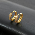 Women's Fashion Shiny Crystal Full Filled Hoop Earrings Micro Zirconia Copper Tiny Huggies Female Trendy Earring