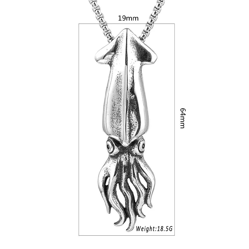 Punk Fashion Octopus Pendant Necklaces For Men Stainless Steel High Quality Animal Street Rock Necklace Chain Jewelry