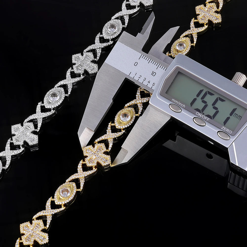 Cross Cuban Chain Necklace Iced Out Stainless Steel