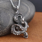 Chinese Dragon Stainless Steel Pendant Necklace