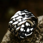 Wide Twist Knitting Ring — Stainless Steel
