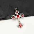 Iced Out Catholic Cross Silver Pendant Necklace