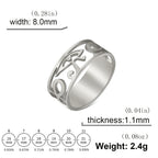 LIKGREAT Ancient Egypt Eye Of Horus Ring Stainless Steel Hollow Ra Udjat Finger Rings Accessories Ankh Cross For Women
