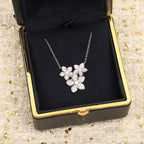 Mini 2022 Brand Pure 925 Sterling Silver Jewelry Women Cherry Flower Diamond Pendant Necklace Lovely Design Fine Luxury