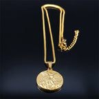 SAINT MICHAEL PROTECT US Archangel Stainless Steel Necklaces Chain Men/Women Gold Color Choker Necklace Jewelry joyas