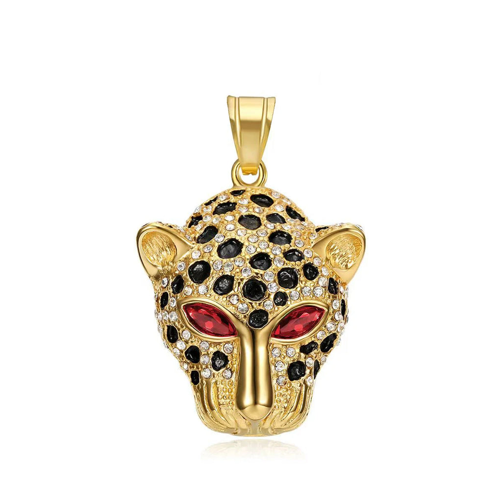 Vintage Leopard Head Pendant Necklace — Stainless Steel