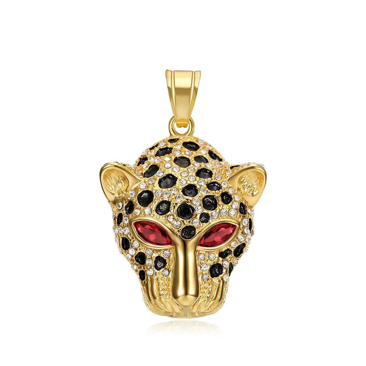 Vintage Leopard Head Pendant Necklace — Stainless Steel