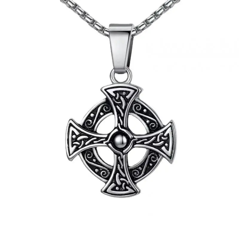 Vegvisir Nordic Rune Compass Pendant Necklace — Zinc Alloy