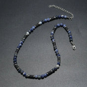 Bohemian Natural Stone Beaded Necklace, Minimalist Design