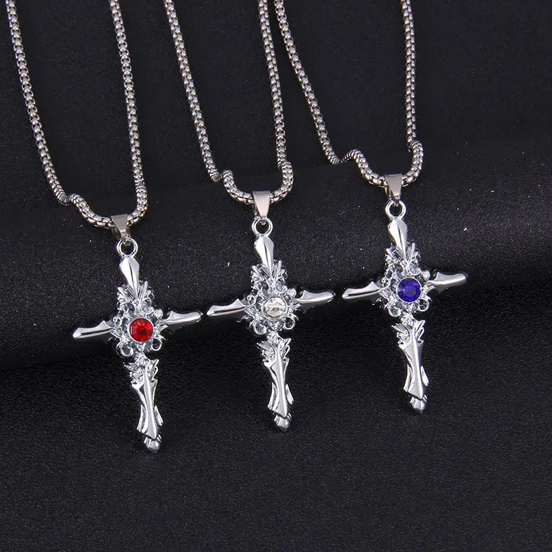 Cross Steel Pendant Vampire Lovers Pair Students