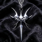 Goth Jewelry Chain Skull Pendant Necklaces for Women Punk 90s Aesthetic Accessories Thorns Spike Necklace Grunge Rock