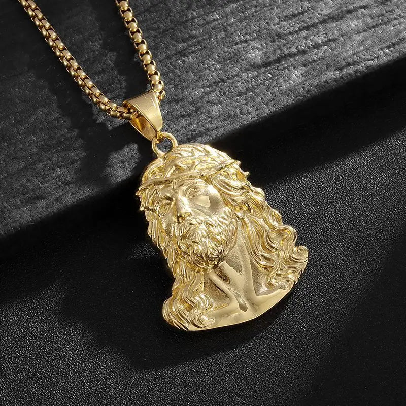 Jesus Pendant Necklace — Stainless Steel