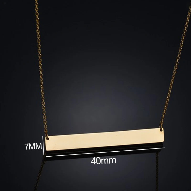 Letdiffery Custom Engraved Eyes Necklaces for Women Men Stainless Sreel Laser Carve Photo Names Square Pendant Jewelry