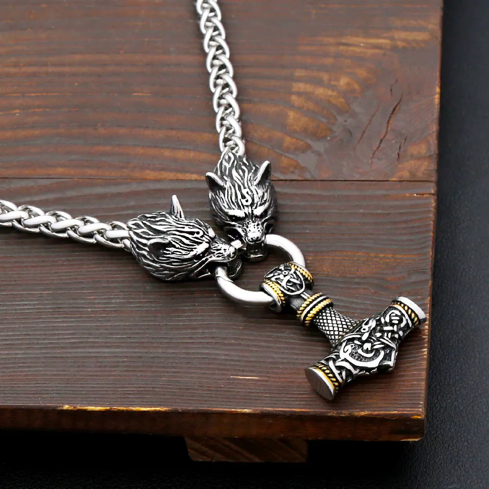 Mjölnir Thor's Hammer Pendant Necklace — Stainless Steel