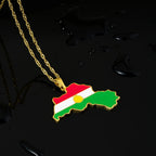 Kurdistan Map Pendant Necklace — Stainless Steel