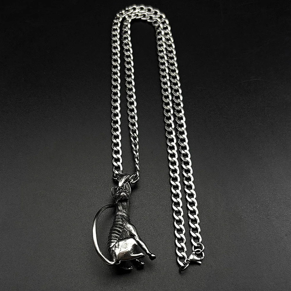 Cat Steel Pendant 316L Sphinx Gothic