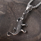 Creative Small Size Crocodile Necklace for Men Women Popular Stainless Steel Animal Pendant Fashion Charm Jewelry Gift Wholesale