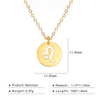 Kkjoy Stainless Steel Star Zodiac Sign Necklaces 12 Constellation Choker Pendants Necklace Aries Libra Leo Collier Birthday Gift