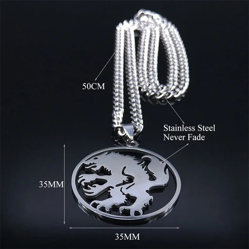 Vintage Werewolf Pendant Necklace — Stainless Steel
