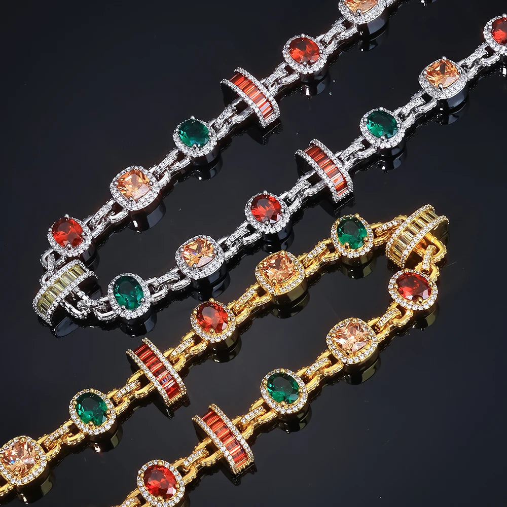 Iced Out Waist Chain Colored Zircon Geometric