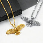 Punk Eagle Necklace for Men,Gold Silver Color Stainless Steel Eagle Pendant Necklace,Birthday Hip Hop Jewelry Gift