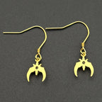Star Moon Two-Tone Earrings Sterling Zircon Crescent