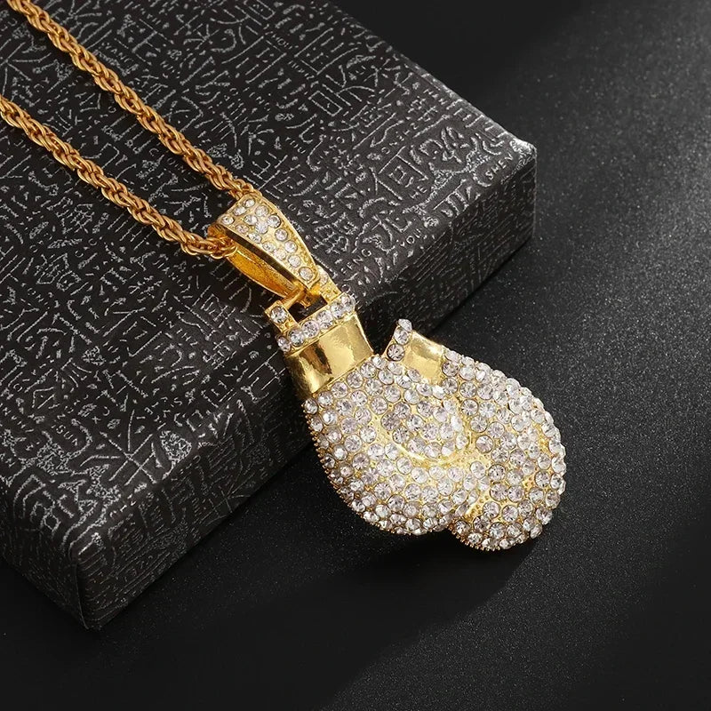 Hip Hop Iec Out Put Crystal Zirconia Dollar Sign Pendant Necklace Fashion Punk Cool Rock Rap Party Jewelry Accessories