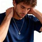 Vintage Geometric Necklaces for Men,Stainless Steel Celtic Knot Necklace,Gothic Punk Jewelry Gift for Husband Son Dad