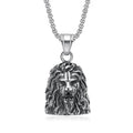 Gothic Lion Head Bell Pendant — Stainless Steel