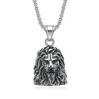 Gothic Lion Head Bell Pendant — Stainless Steel