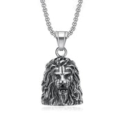Gothic Lion Head Bell Pendant — Stainless Steel