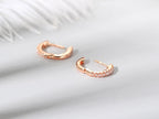 Iced Out Hoop Earrings Stainless Steel CZ