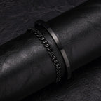 Cuff Bangle Bracelet Set — Stainless Steel