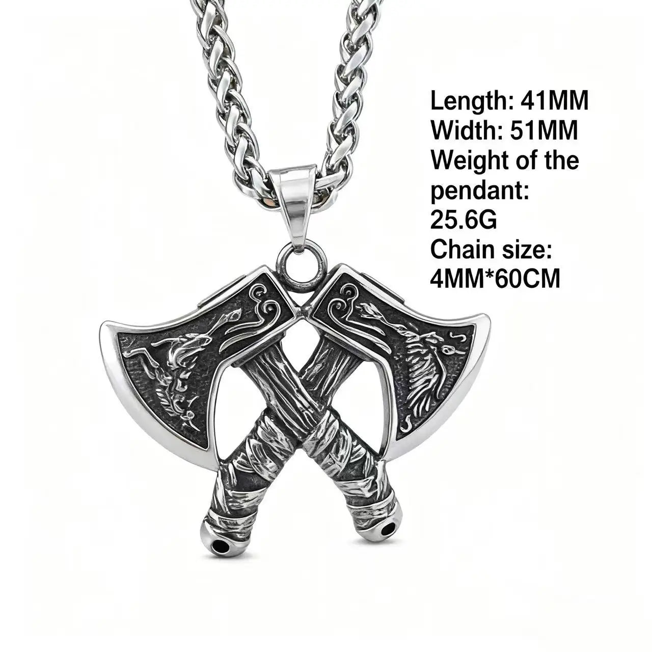 Viking Steel Pendant 316L Warrior Double