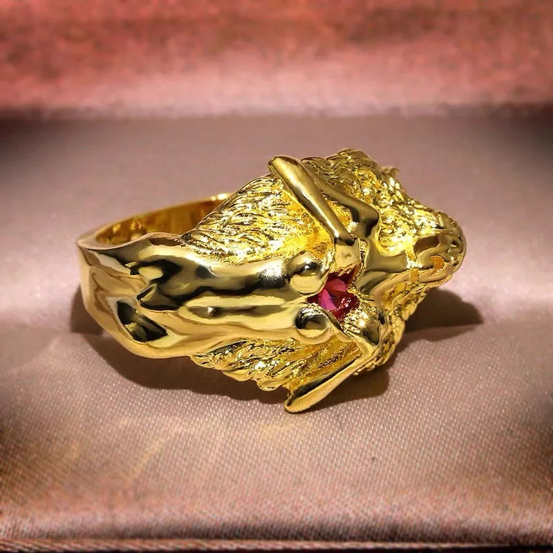 S925 Sterling Silver Plated Ring for Men and Women, 14K Gold, Personality, Retro, All-Match, European and American