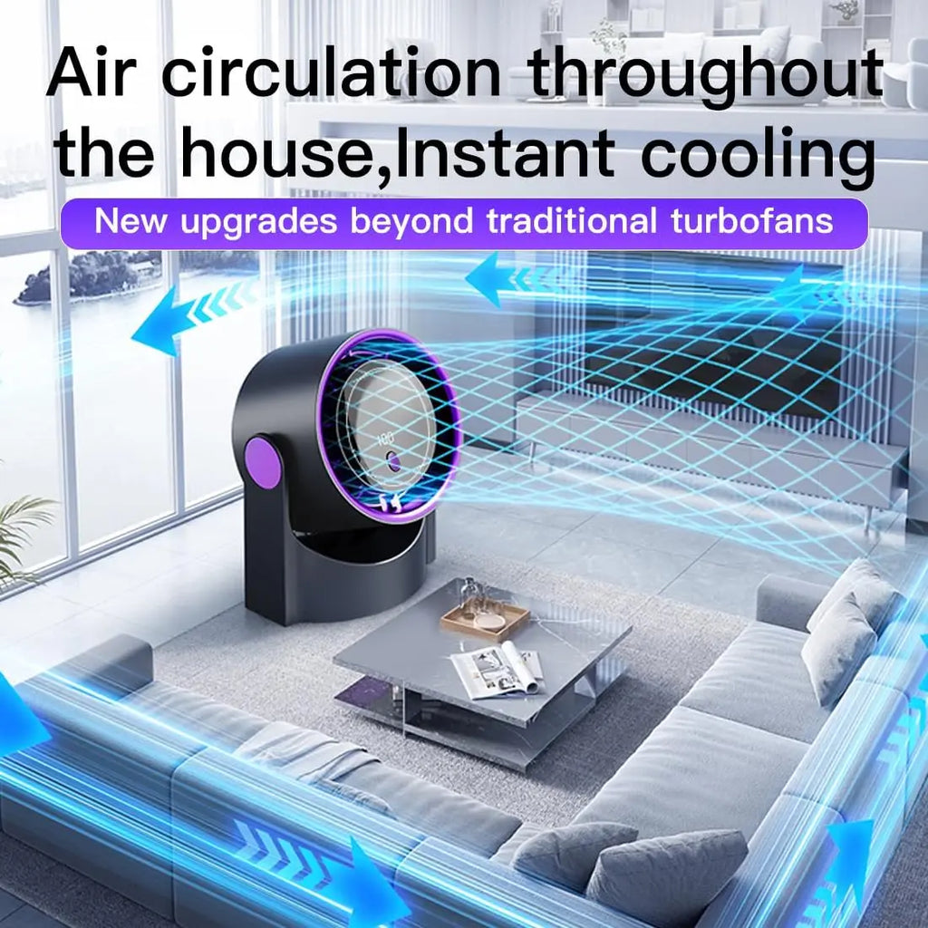 XIAOTREE Smart Electric Fan 100 Speed Bladeless Fan USB Charging Desktop Silent Wall Mounted Air Conditioner Office