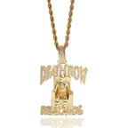 Deathlow Records Prisoner Necklace Stainless Steel Men's Fashionable Jewelry Hip-hop Rock Iced Out Pendant Party Gift