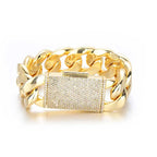 Gold Cuban Chain Necklace Iced Out 18K 12/22MM