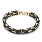 Fongten 4/5/6/8mm Byzantium Bracelet For Men Stainless Steel Box Chain Wirstband Charm Men Bangle Bracelets Jewelry