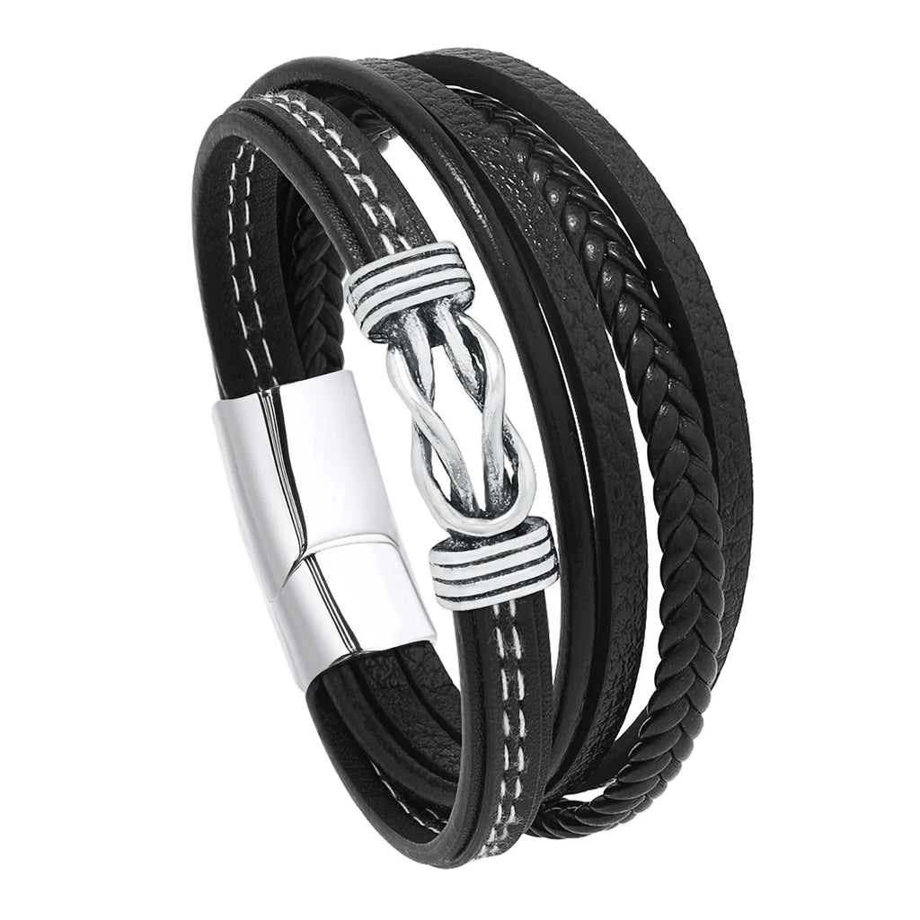 Viking Multi Layer Braided Leather Bracelet