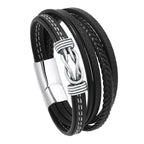 Viking Multi Layer Braided Leather Bracelet