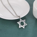 Amulet David Star Men Pendant Necklace Gold Color Kabbalah Jewish Charms Judaica Israel Religious Symbols Supernatural Jewelry