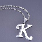 26 Letters Necklace Stainless Steel Initial Necklaces For Women Men Pendant Big Alphabet Chain On The Neck Choker