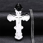 Big Cross Jesus Necklace for Man Stainless Steel Gold Color Christ God Chain Necklaces Christmas Gift Jewelry collar